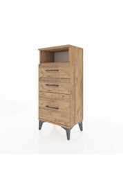 Arges Komodin Tek Raflı 3 Çekmeceli 44x30x96 Çam-Çam