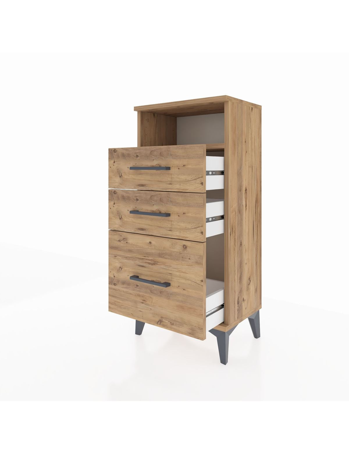 Arges Komodin Tek Raflı 3 Çekmeceli 44x30x96 - S09M010V9A