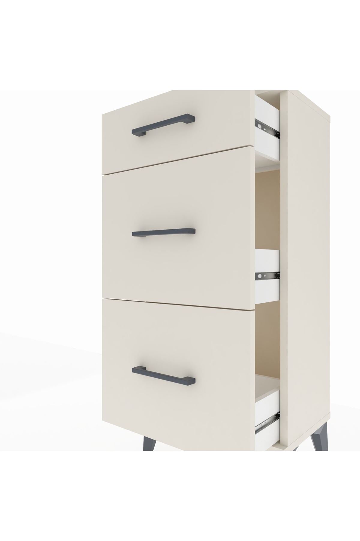 Arges Komodin 3 Çekmeceli 44x30x96 Aytaşı-Aytaşı