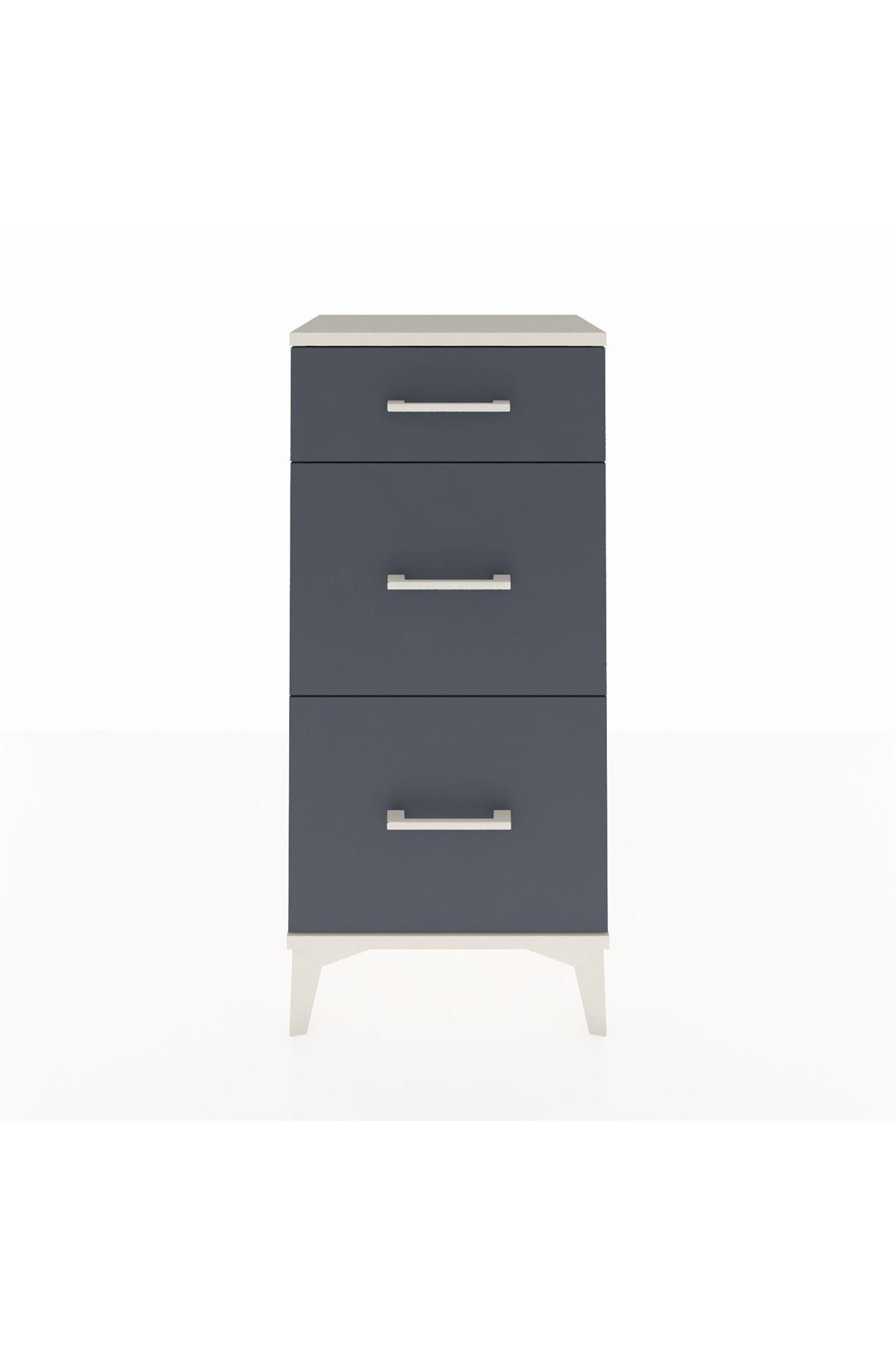 Arges Komodin 3 Çekmeceli 44x30x96 Aytaşı-Antrasit