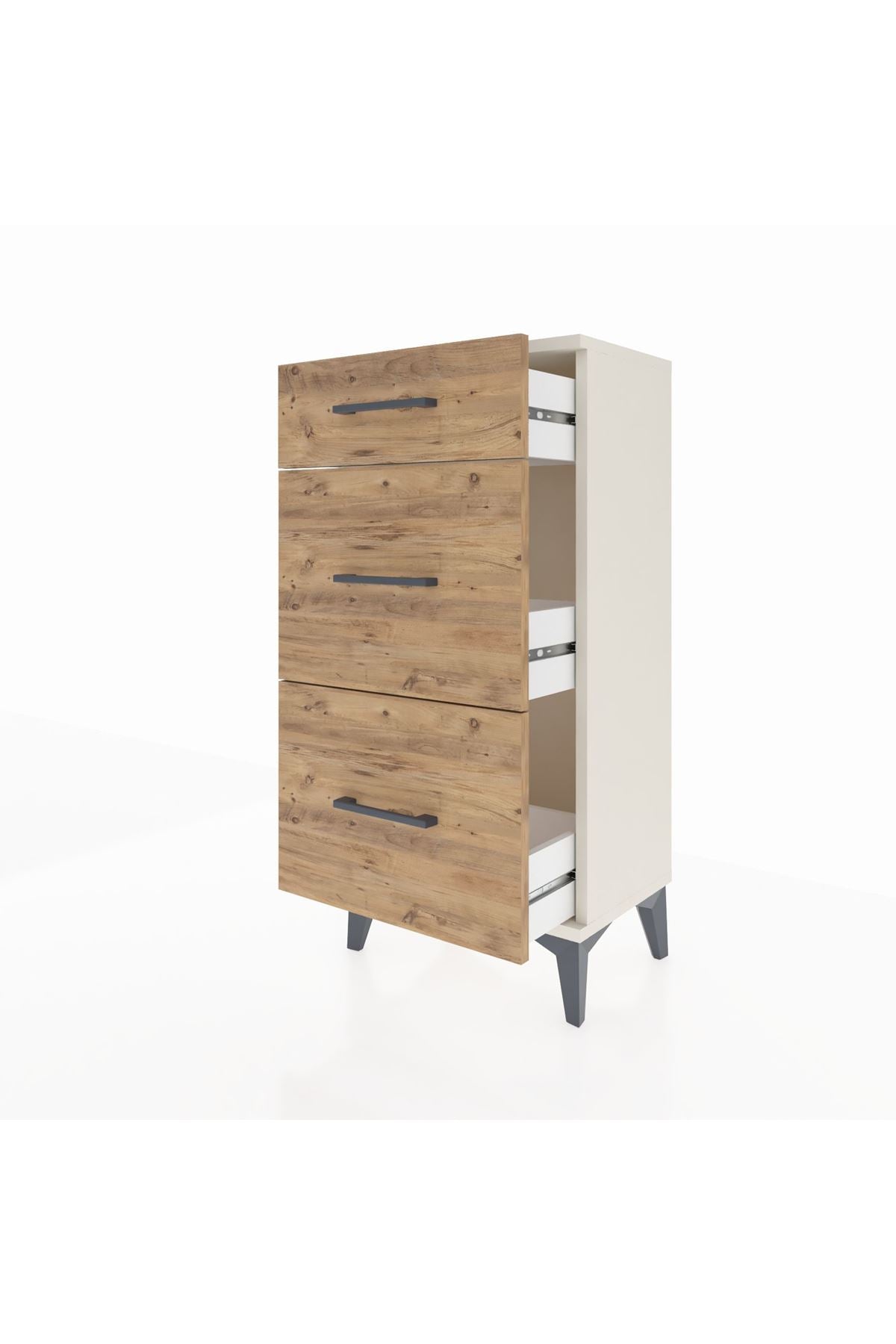 Arges Komodin 3 Çekmeceli 44x30x96 Aytaşı-Çam