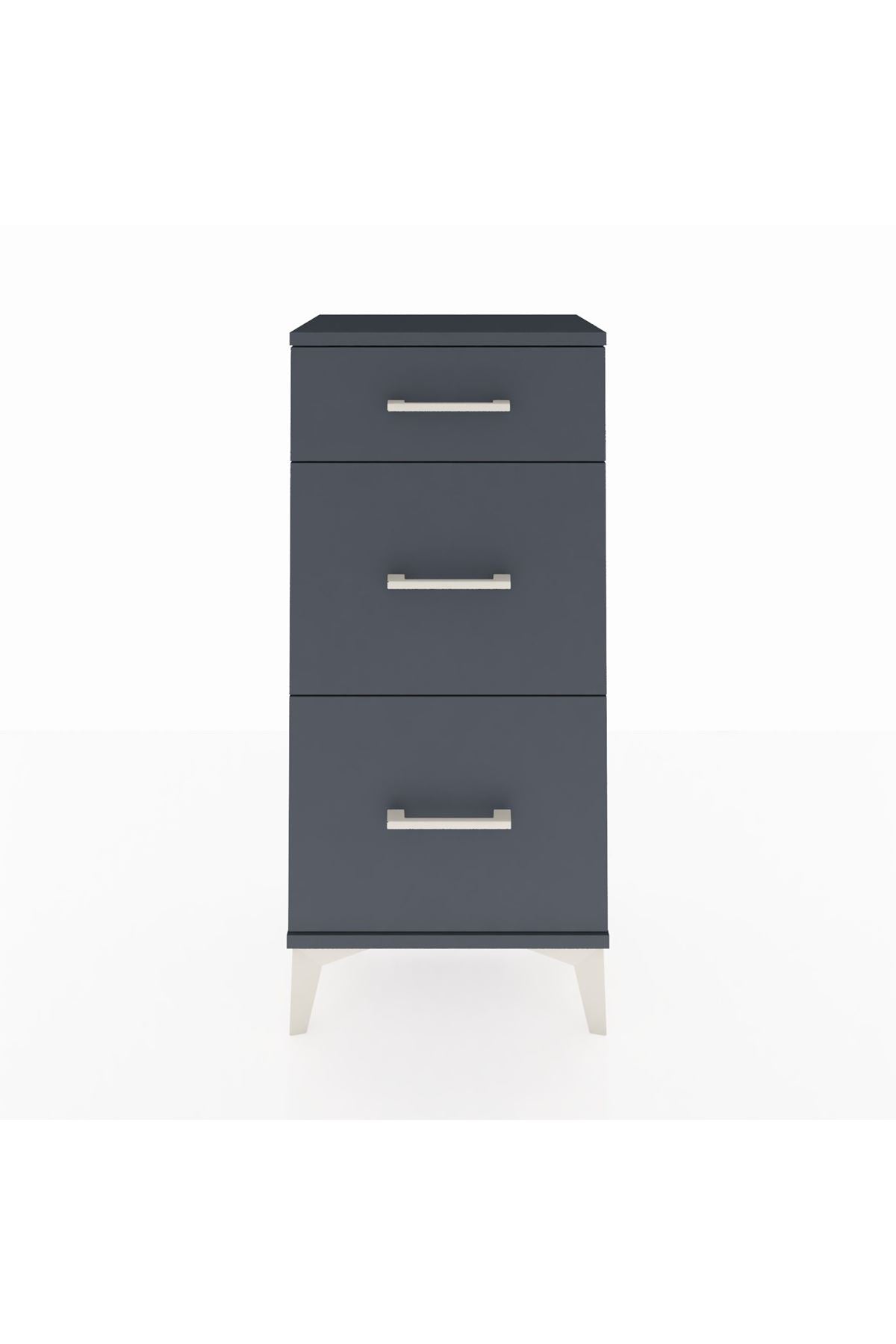 Arges Komodin 3 Çekmeceli 44x30x96 Antrasit-Antrasit