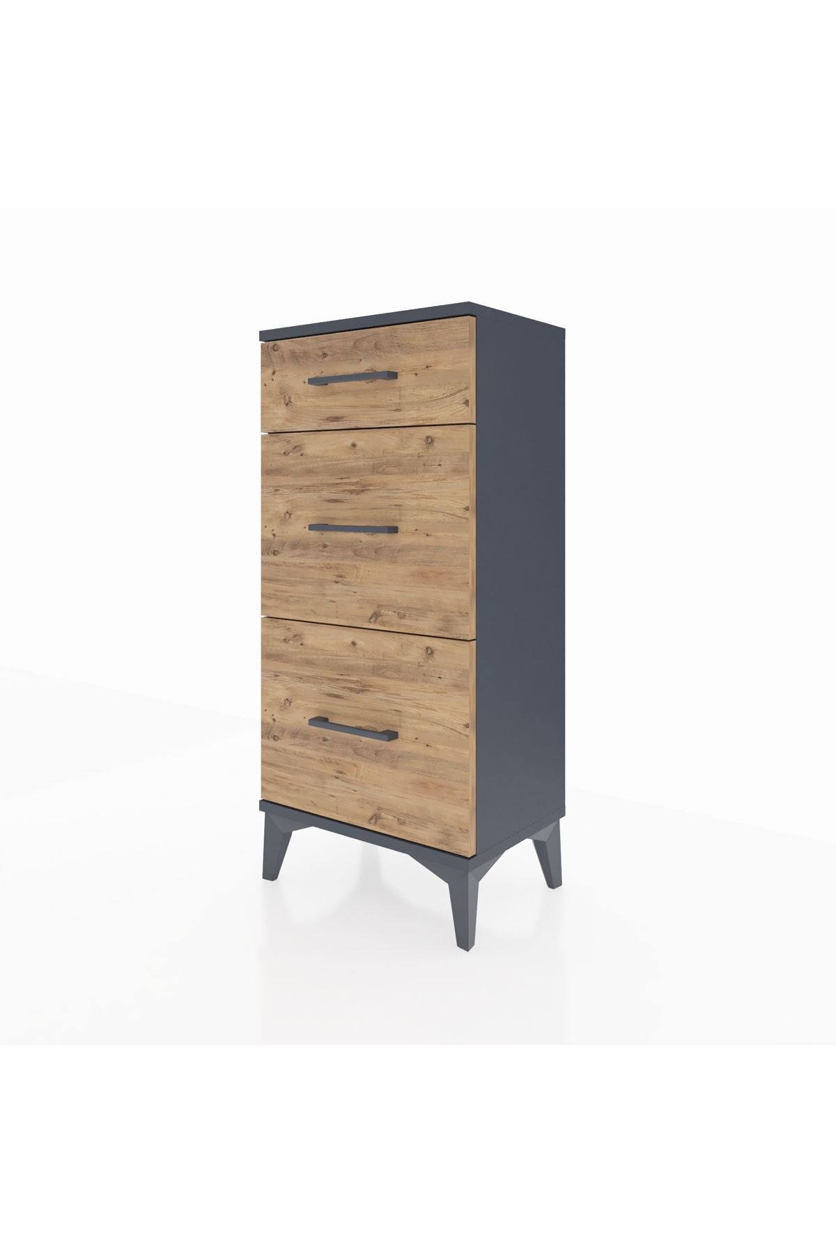 Arges Komodin 3 Çekmeceli 44x30x96 Antrasit-Çam