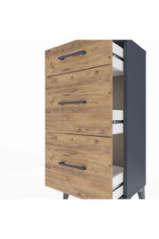Arges Komodin 3 Çekmeceli 44x30x96 Antrasit-Çam