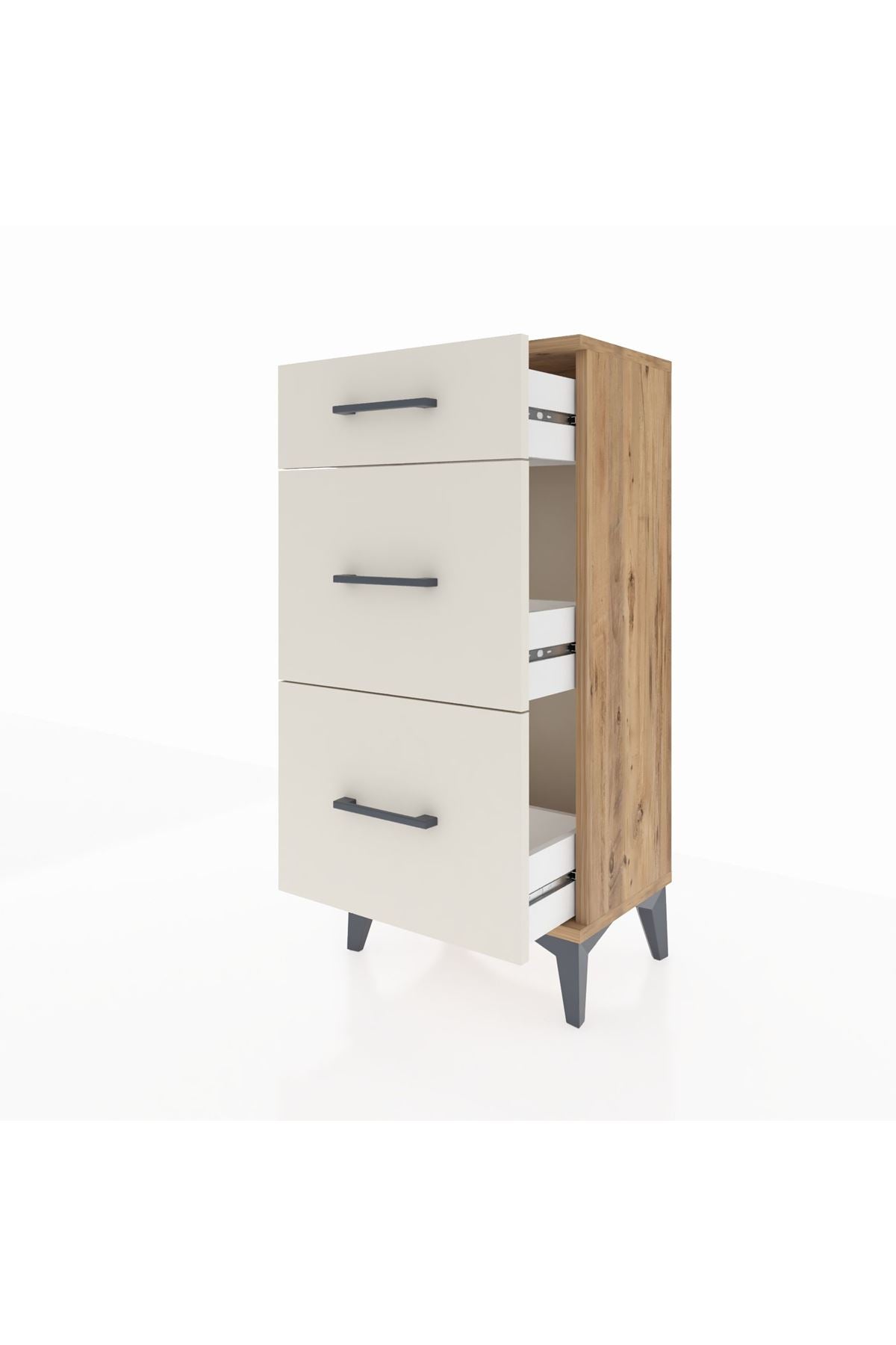 Arges Komodin 3 Çekmeceli 44x30x96 Çam-Aytaşı