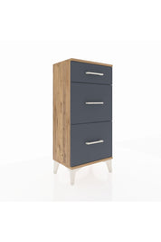 Arges Komodin 3 Çekmeceli 44x30x96 Çam-Antrasit