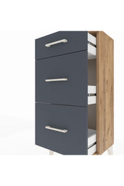 Arges Komodin 3 Çekmeceli 44x30x96 Çam-Antrasit