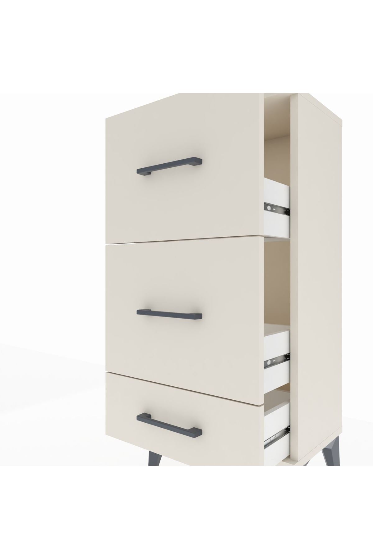 Arges Komodin 3 Çekmeceli 44x30x96 Aytaşı-Aytaşı