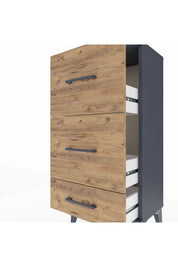 Arges Komodin 3 Çekmeceli 44x30x96 Antrasit-Çam