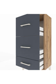 Arges Komodin 3 Çekmeceli 44x30x96 Çam-Antrasit