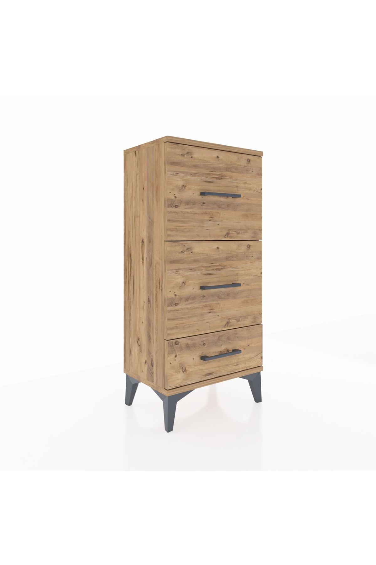 Arges Komodin 3 Çekmeceli 44x30x96 Çam-Çam