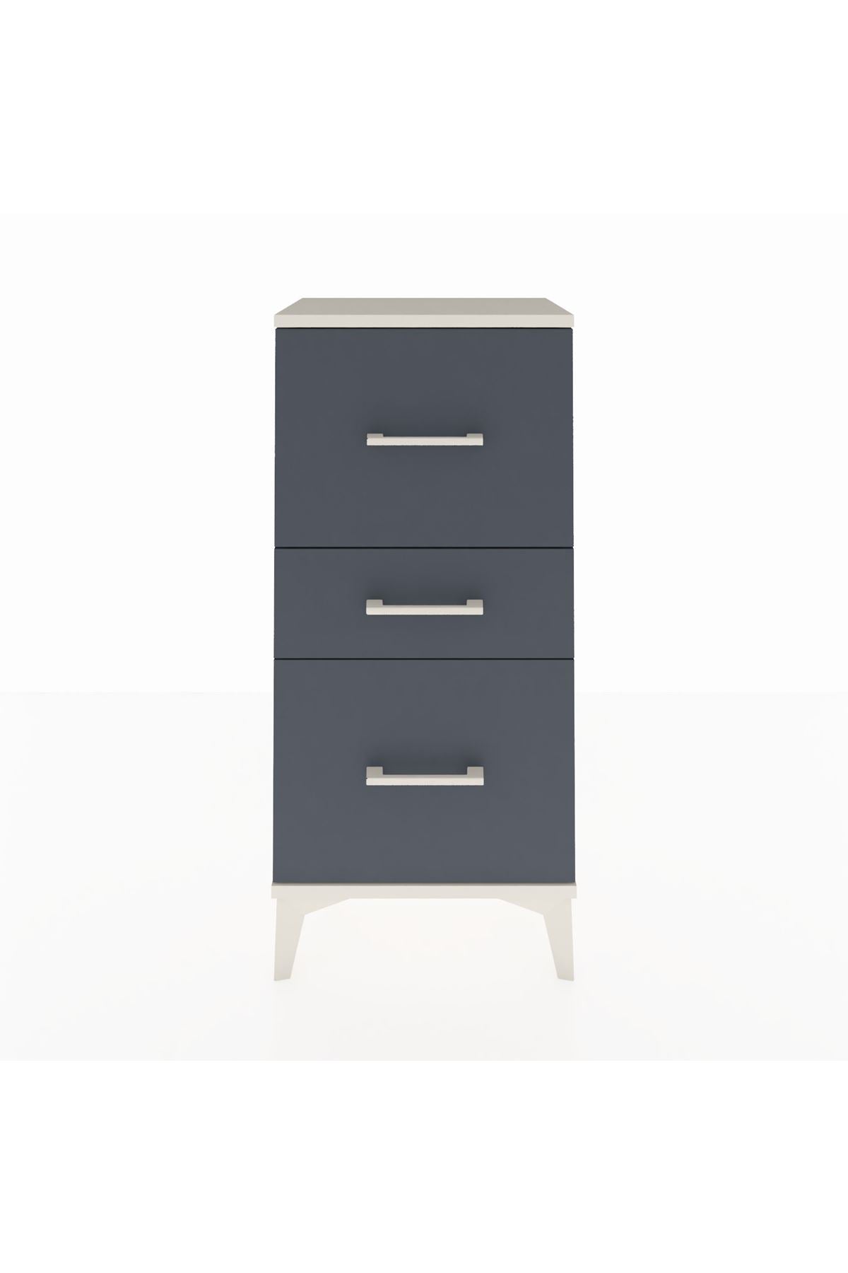 Arges Komodin 3 Çekmeceli 44x30x96 Aytaşı-Antrasit