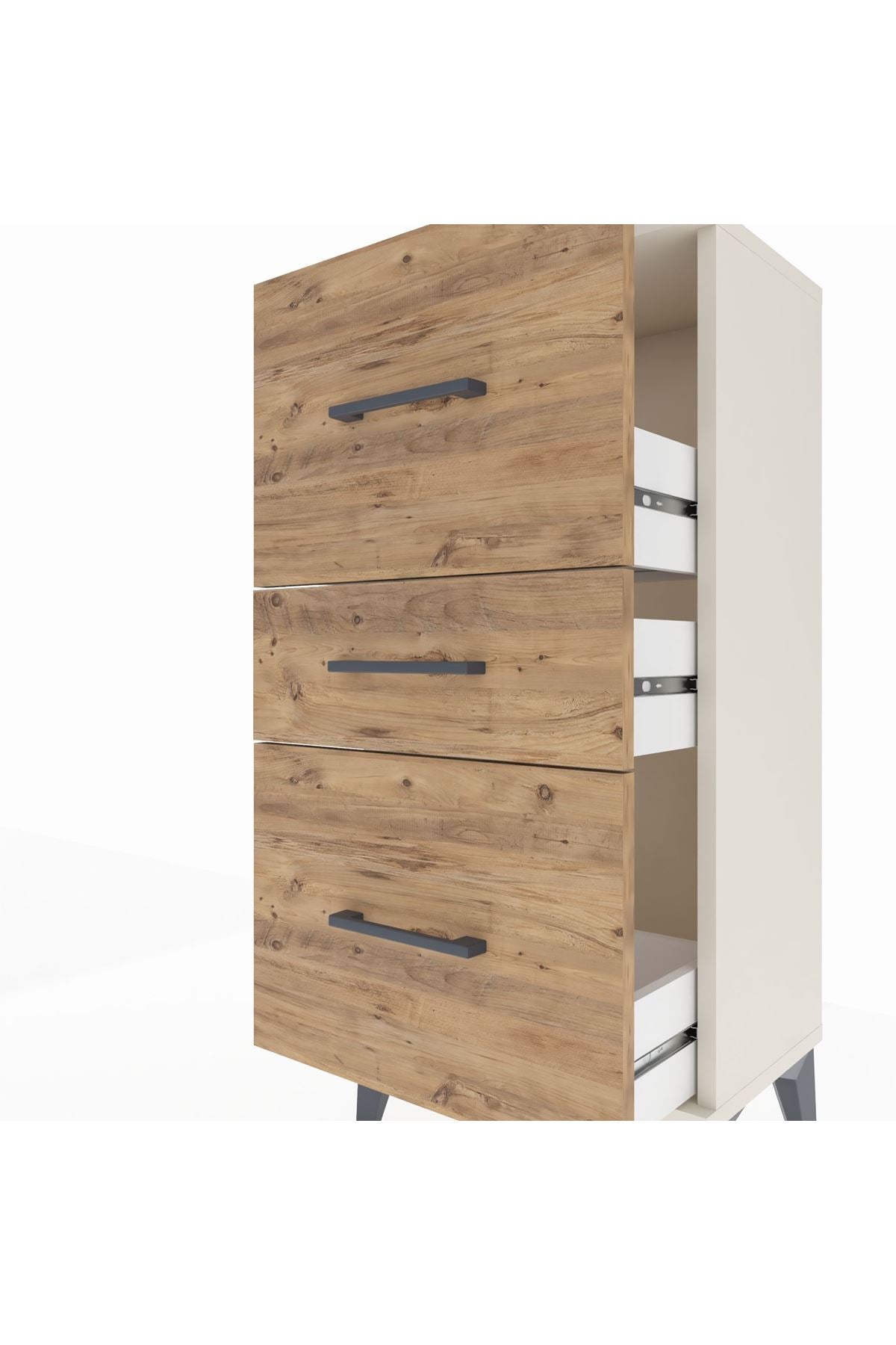 Arges Komodin 3 Çekmeceli 44x30x96 Aytaşı-Çam