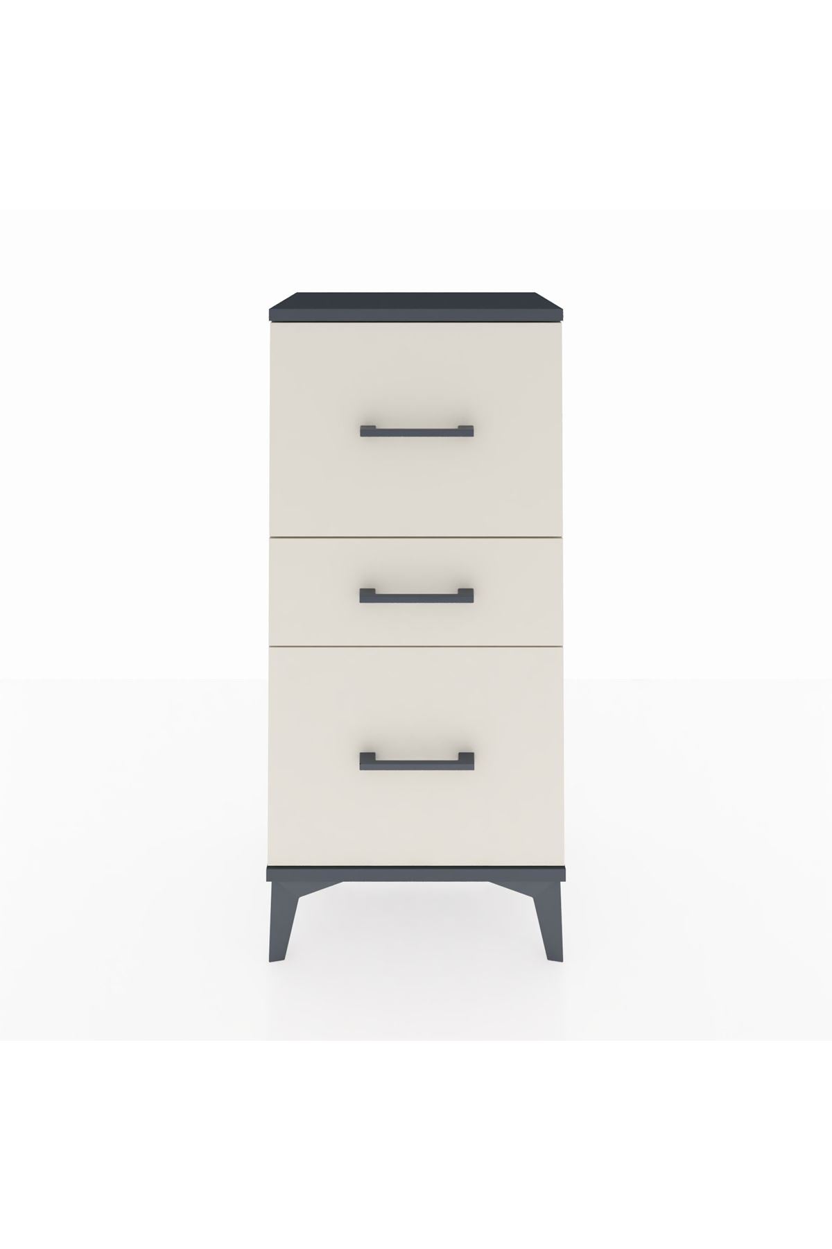 Arges Komodin 3 Çekmeceli 44x30x96 Antrasit-Aytaşı