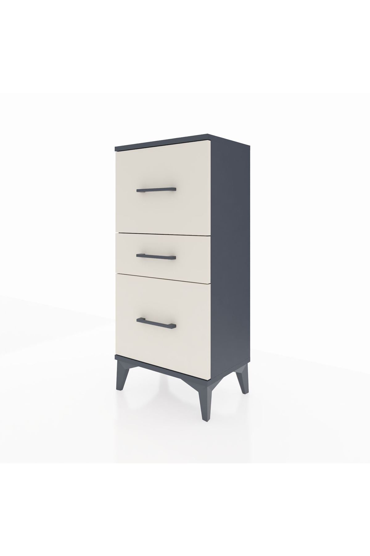 Arges Komodin 3 Çekmeceli 44x30x96 Antrasit-Aytaşı