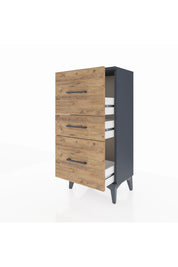 Arges Komodin 3 Çekmeceli 44x30x96 Antrasit-Çam