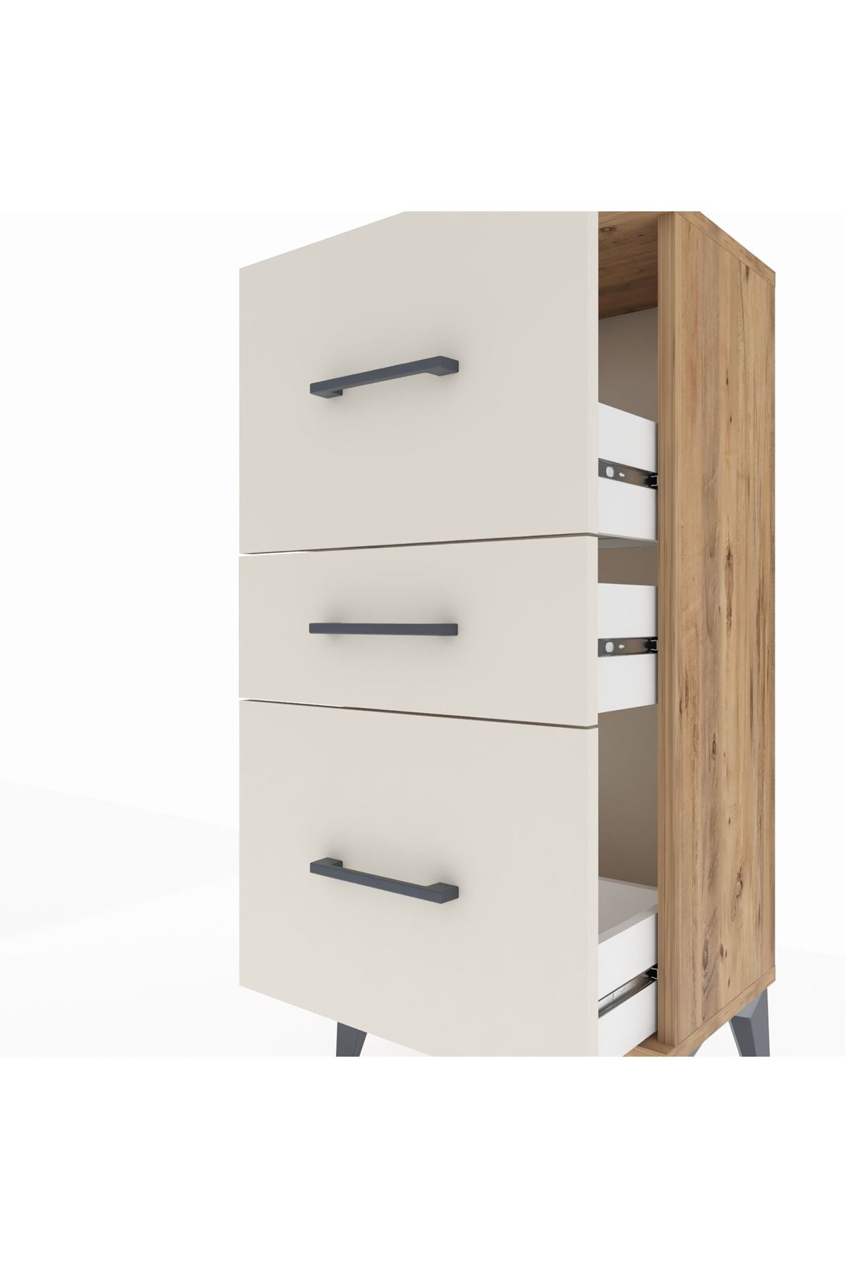 Arges Komodin 3 Çekmeceli 44x30x96 Çam-Aytaşı