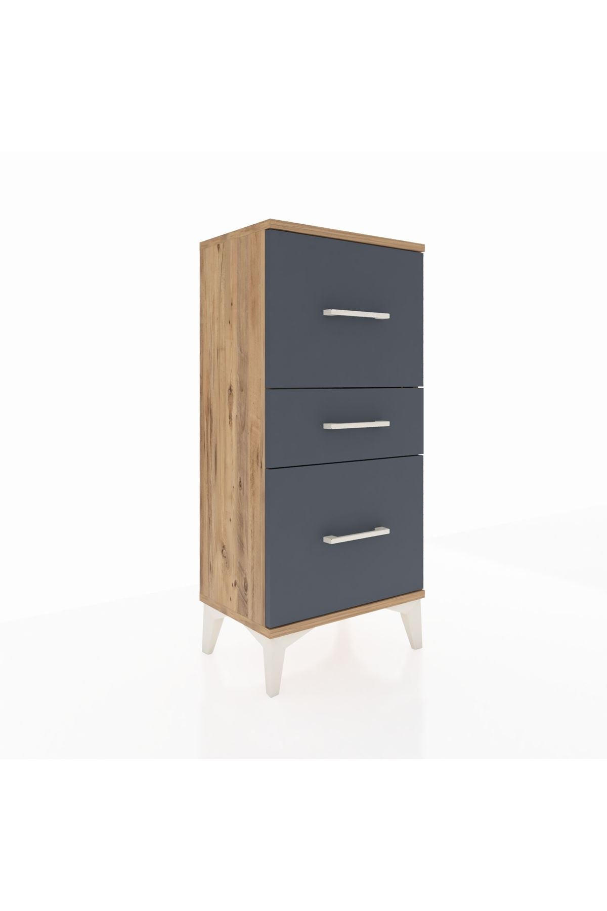 Arges Komodin 3 Çekmeceli 44x30x96 Çam-Antrasit