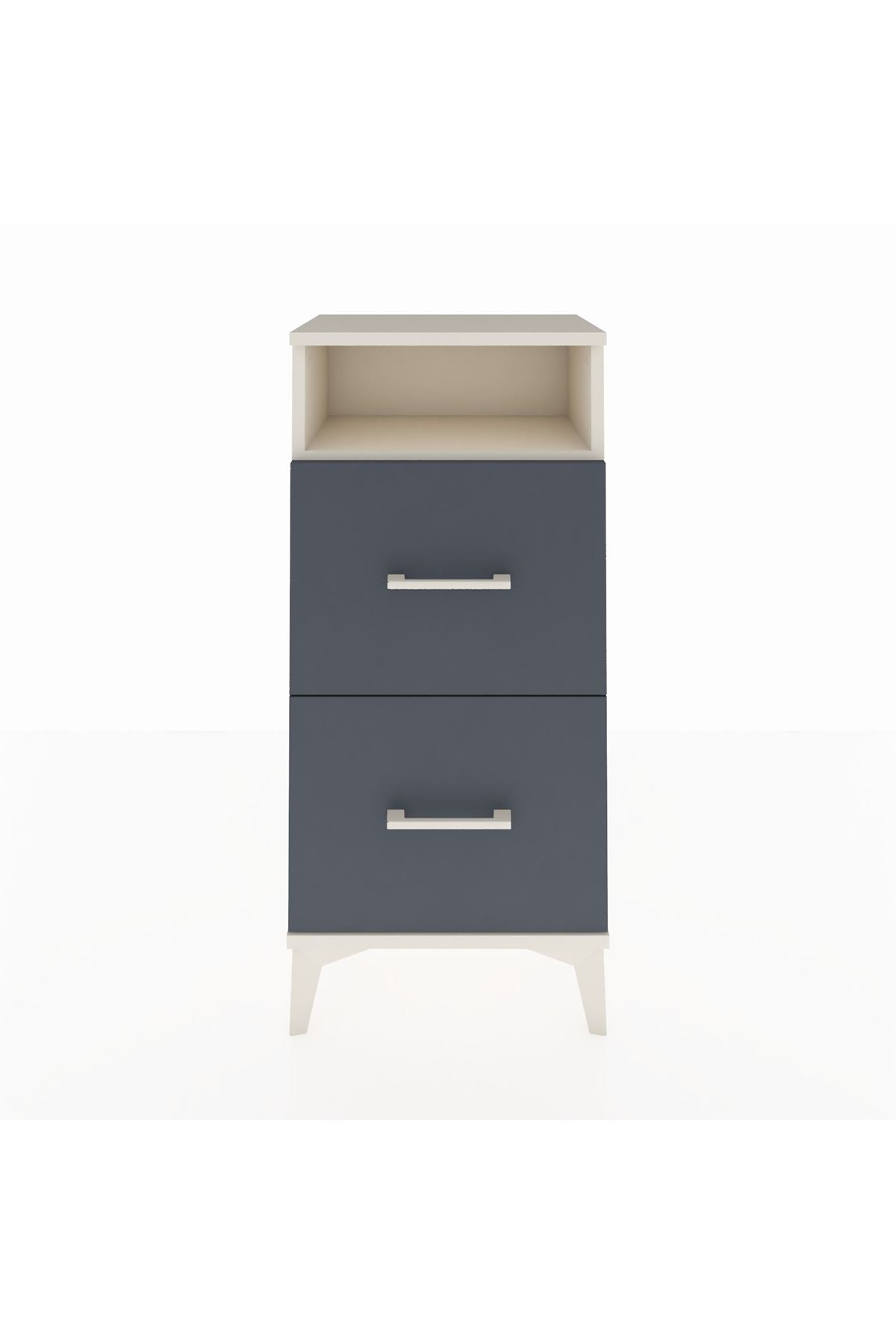 Arges Komodin Tek Raflı 2 Çekmeceli 44x30x96 Aytaşı-Antrasit