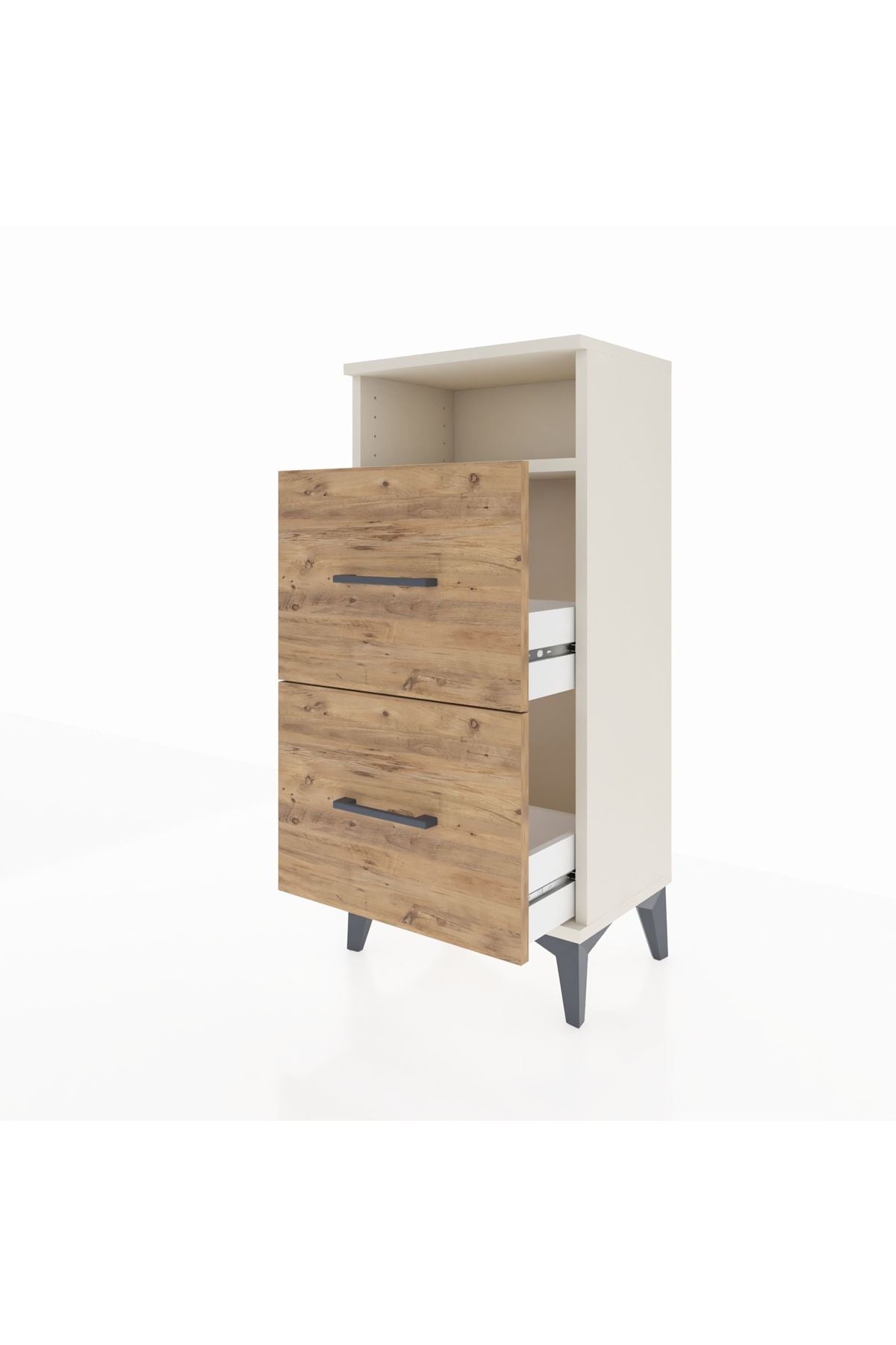 Arges Komodin Tek Raflı 2 Çekmeceli 44x30x96 Aytaşı-Çam