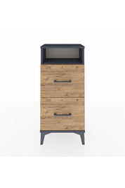 Arges Komodin Tek Raflı 2 Çekmeceli 44x30x96 Antrasit-Çam