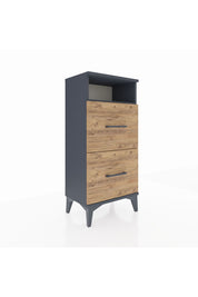Arges Komodin Tek Raflı 2 Çekmeceli 44x30x96 Antrasit-Çam