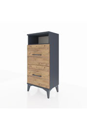 Arges Komodin Tek Raflı 2 Çekmeceli 44x30x96 Antrasit-Çam