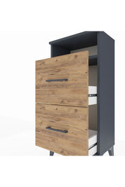 Arges Komodin Tek Raflı 2 Çekmeceli 44x30x96 Antrasit-Çam