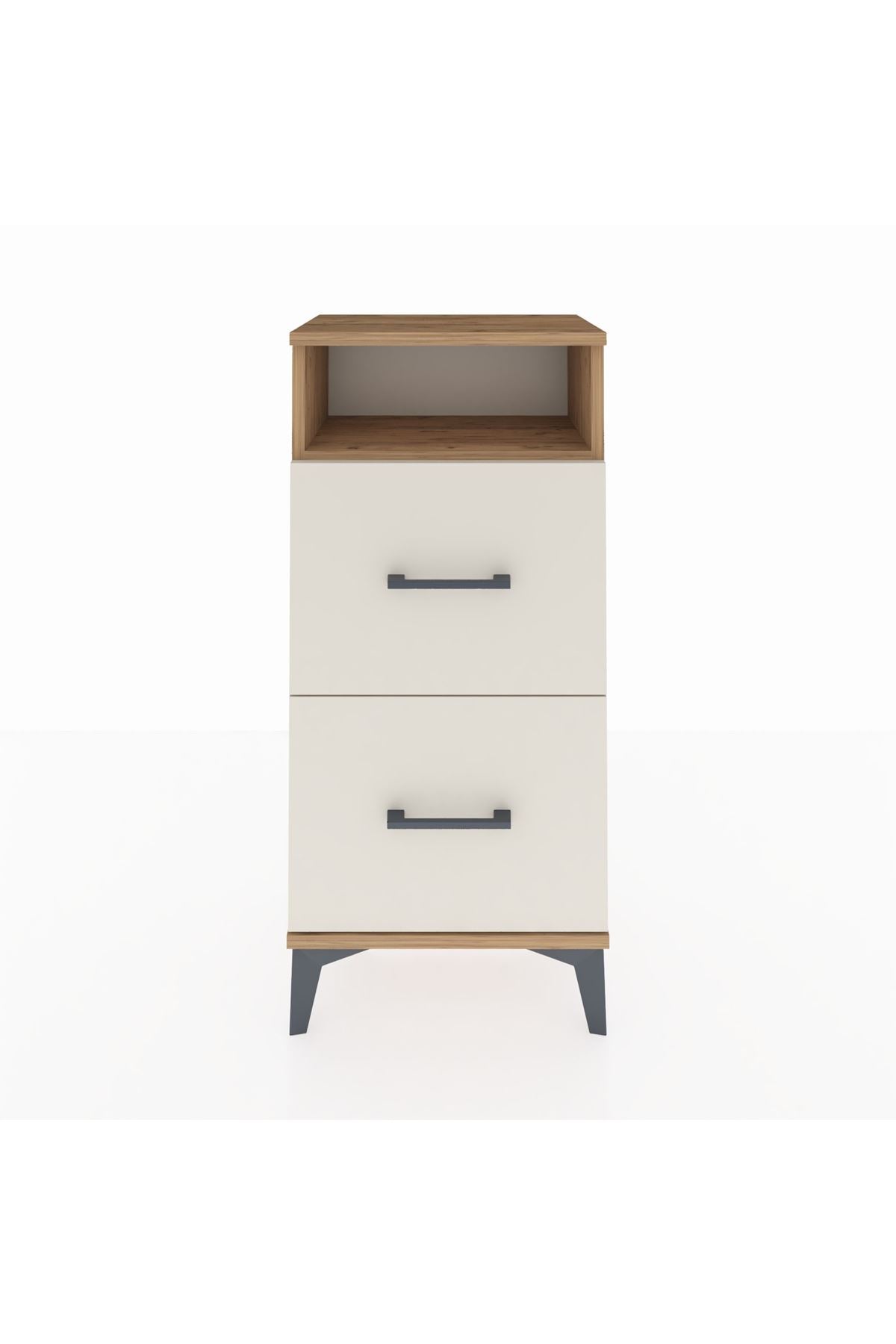 Arges Komodin Tek Raflı 2 Çekmeceli 44x30x96 Çam-Aytaşı