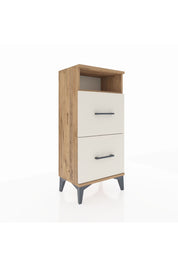 Arges Komodin Tek Raflı 2 Çekmeceli 44x30x96 Çam-Aytaşı