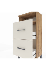 Arges Komodin Tek Raflı 2 Çekmeceli 44x30x96 Çam-Aytaşı