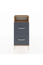 Arges Komodin Tek Raflı 2 Çekmeceli 44x30x96 Çam-Antrasit