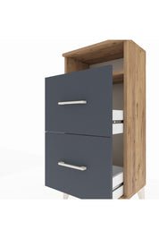 Arges Komodin Tek Raflı 2 Çekmeceli 44x30x96 Çam-Antrasit