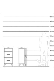Arges Komodin Tek Raflı 2 Çekmeceli 44x30x96 Çam-Antrasit