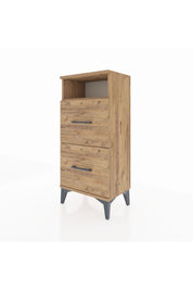 Arges Komodin Tek Raflı 2 Çekmeceli 44x30x96 Çam-Çam
