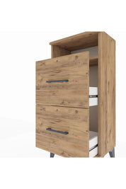 Arges Komodin Tek Raflı 2 Çekmeceli 44x30x96 Çam-Çam