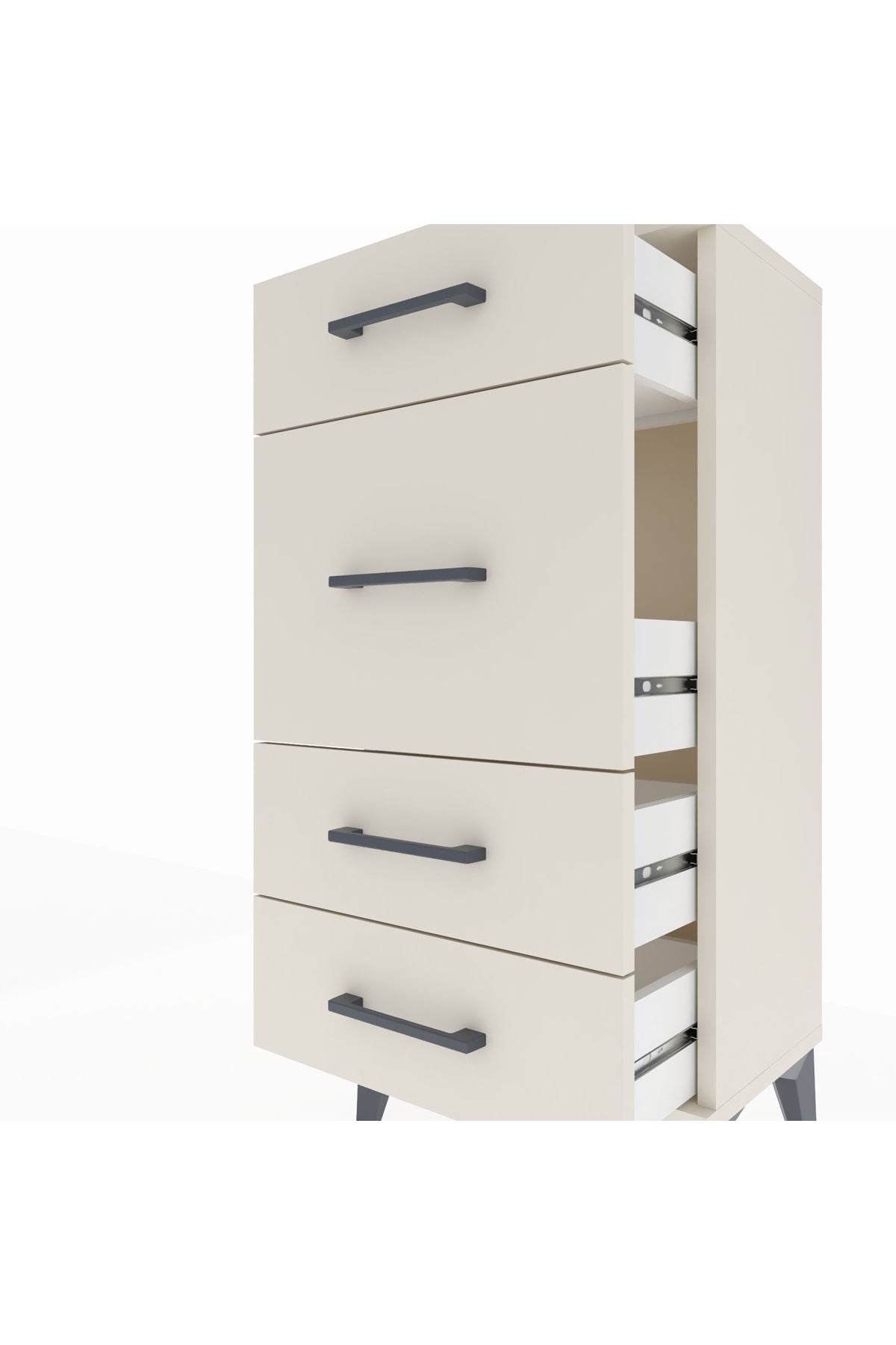 Arges Komodin 4 Çekmeceli 44x30x96 Aytaşı-Aytaşı