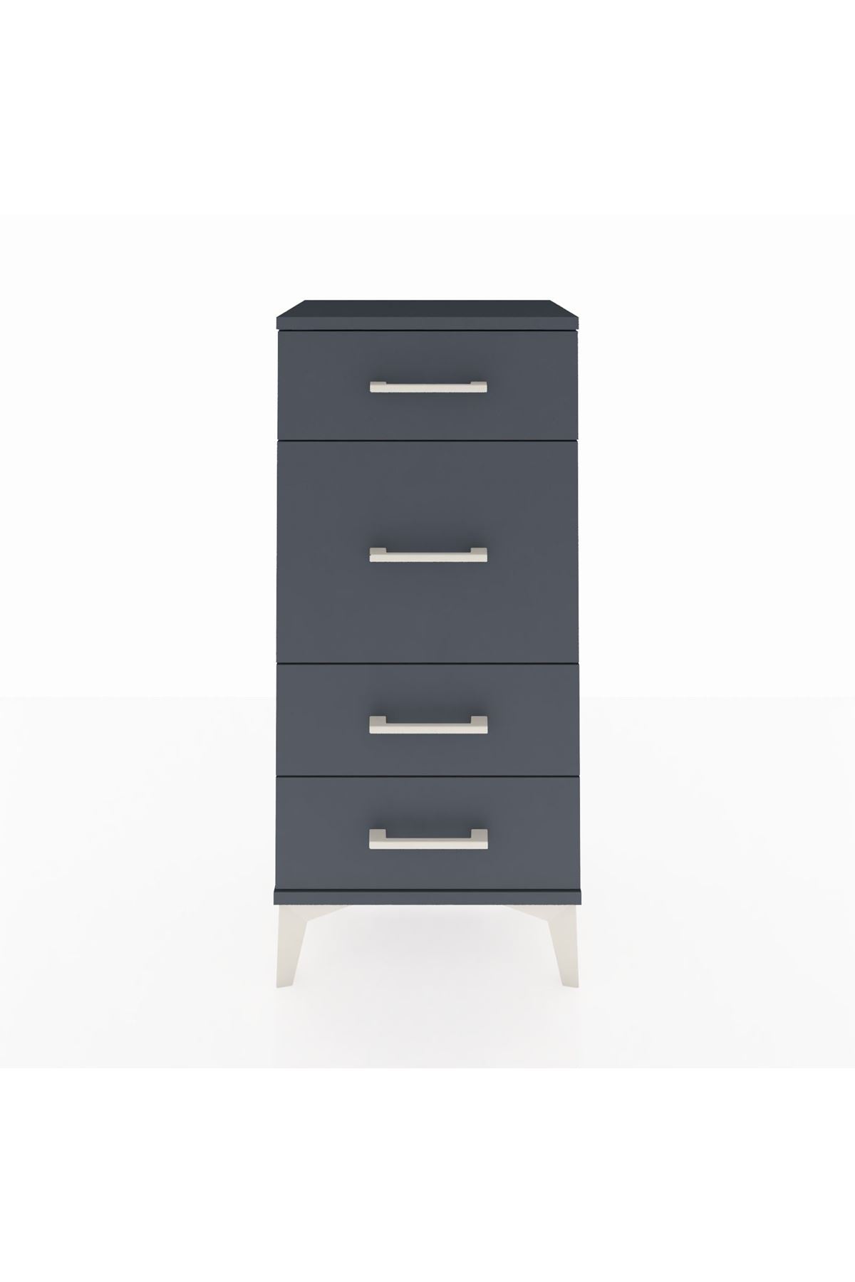 Arges Komodin 4 Çekmeceli 44x30x96 Antrasit-Antrasit