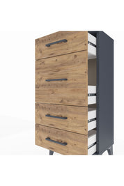 Arges Komodin 4 Çekmeceli 44x30x96 Antrasit-Çam