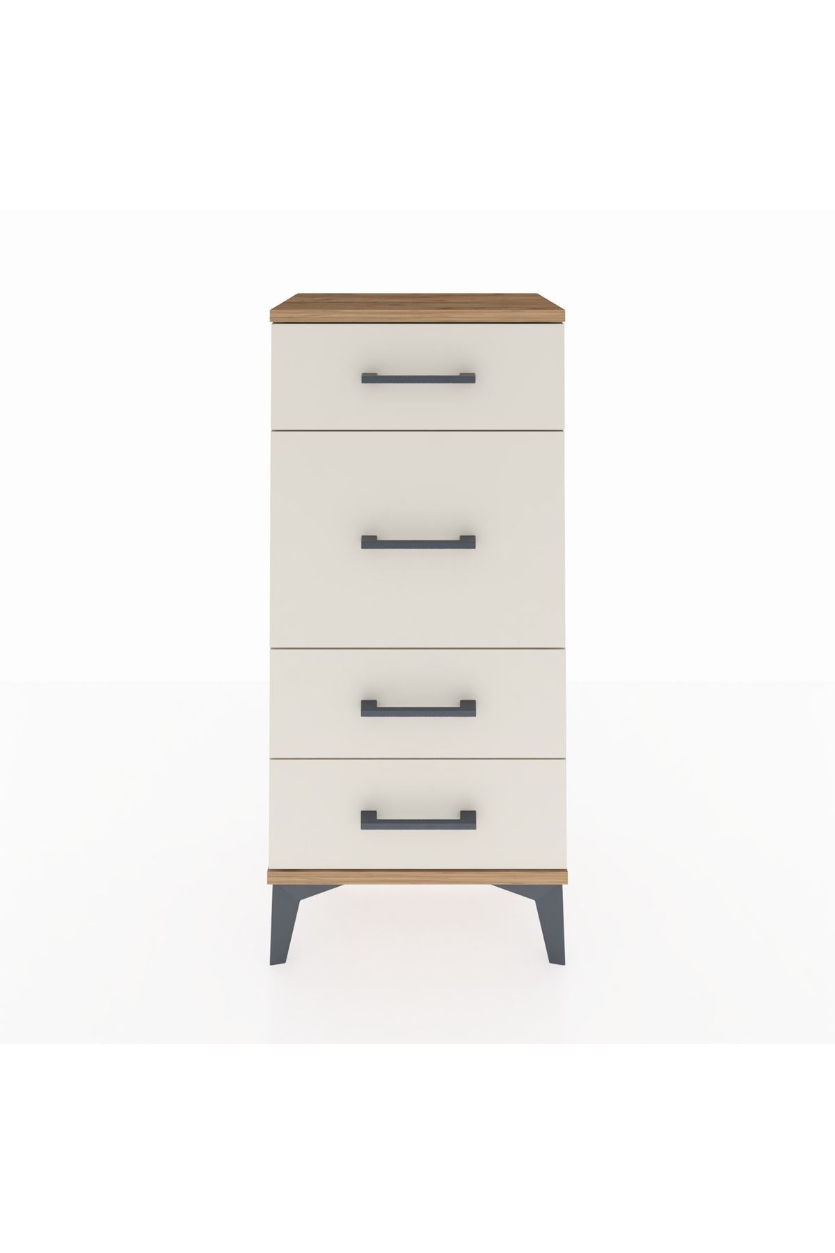 Arges Komodin 4 Çekmeceli 44x30x96 Çam-Aytaşı