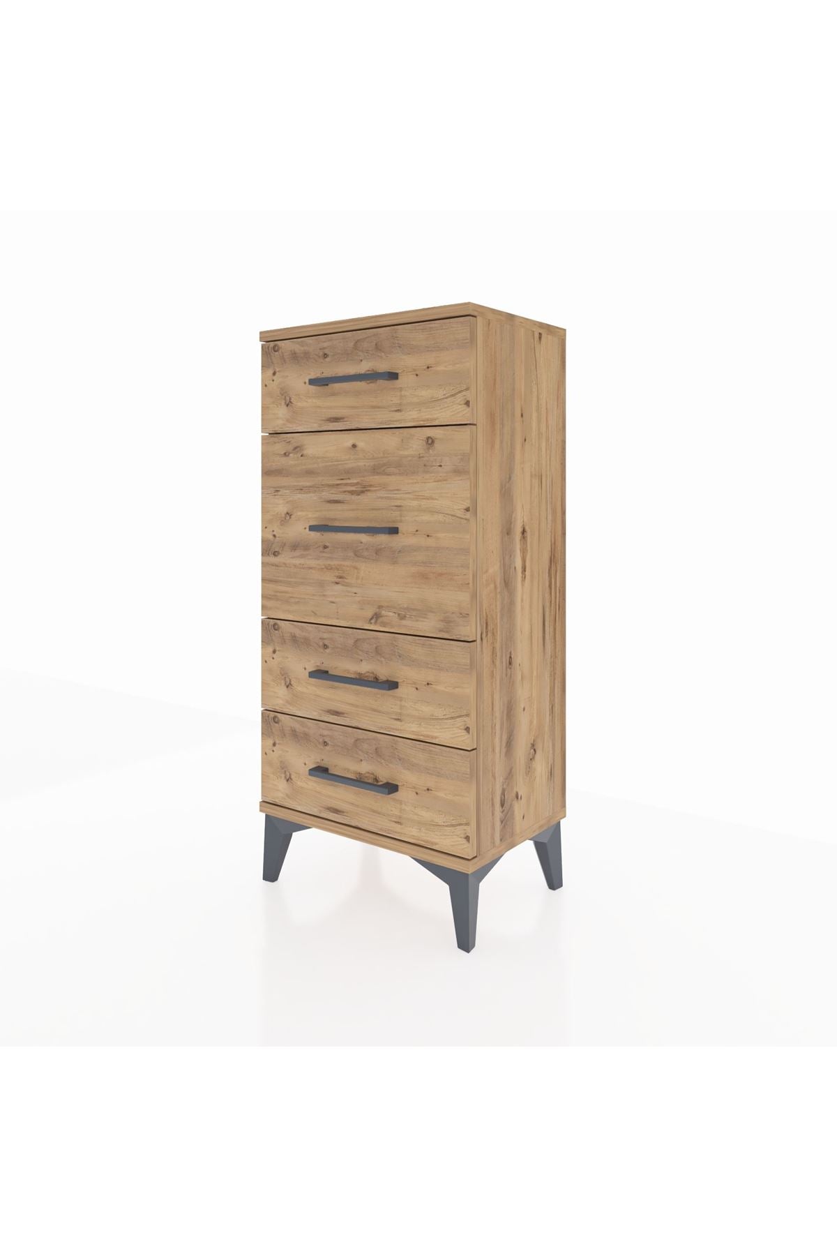 Arges Komodin 4 Çekmeceli 44x30x96 Çam-Çam