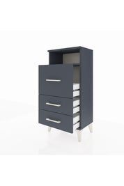 Arges Komodin Tek Raflı 3 Çekmeceli 44x30x96 Antrasit-Antrasit