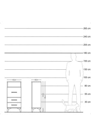 Arges Komodin Tek Raflı 3 Çekmeceli 44x30x96 Çam-Antrasit