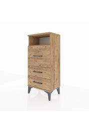 Arges Komodin Tek Raflı 3 Çekmeceli 44x30x96 Çam-Çam