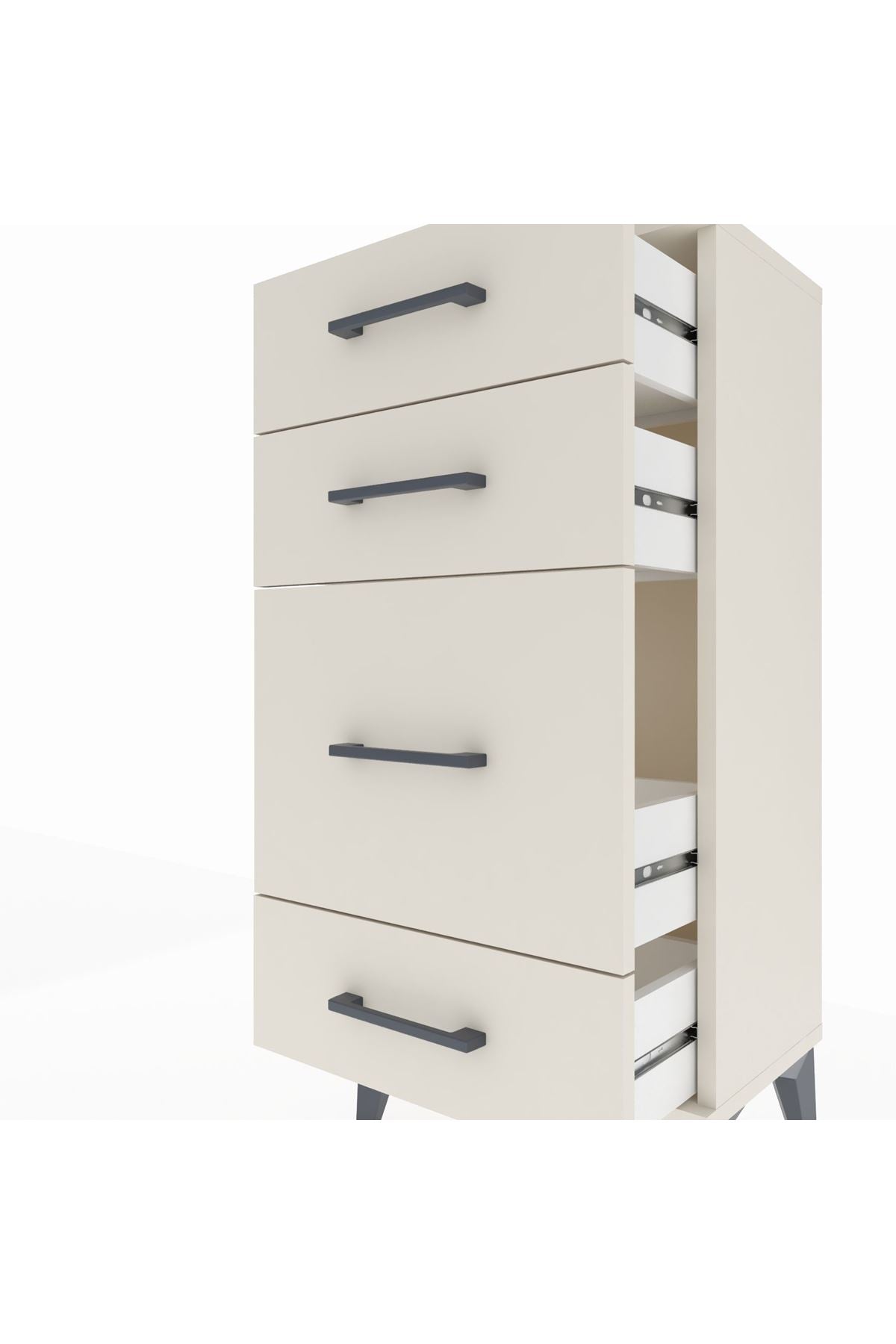 Arges Komodin 4 Çekmeceli 44x30x96 Aytaşı-Aytaşı