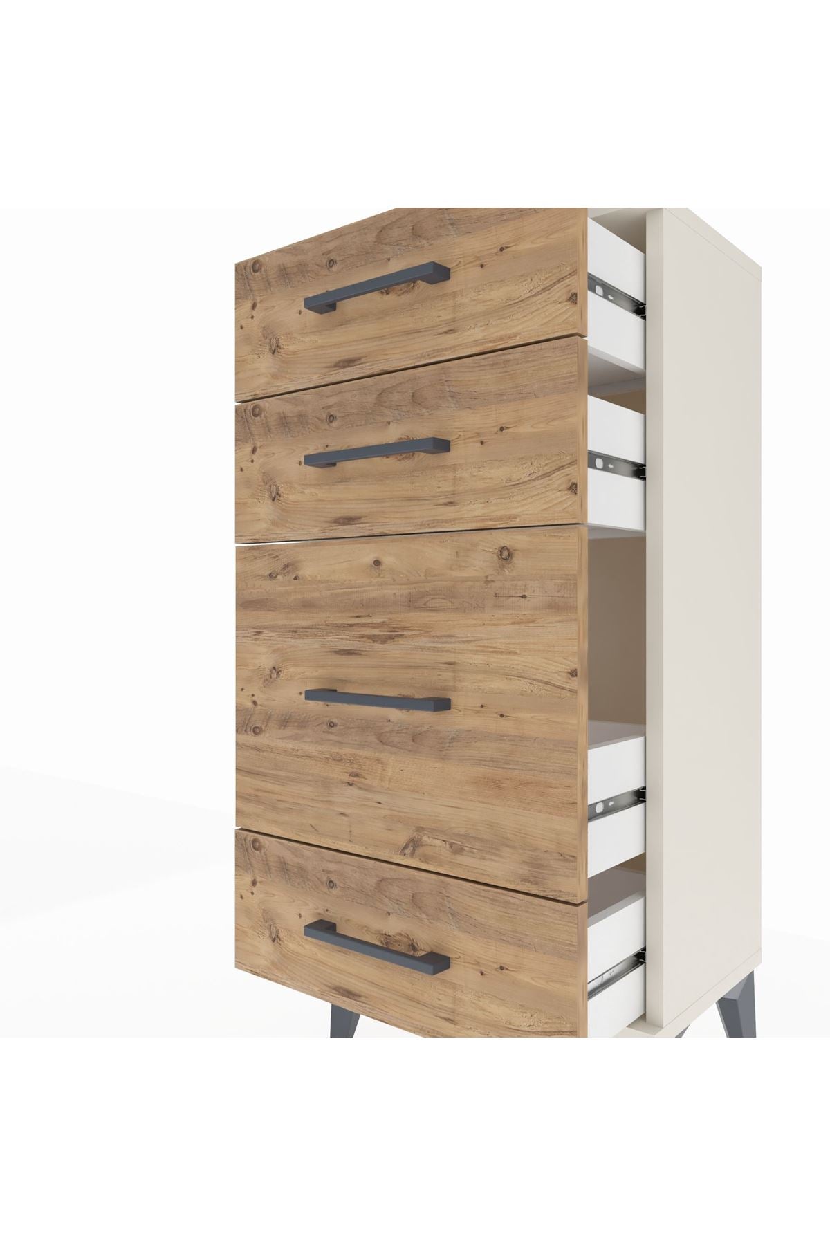 Arges Komodin 4 Çekmeceli 44x30x96 Aytaşı-Çam