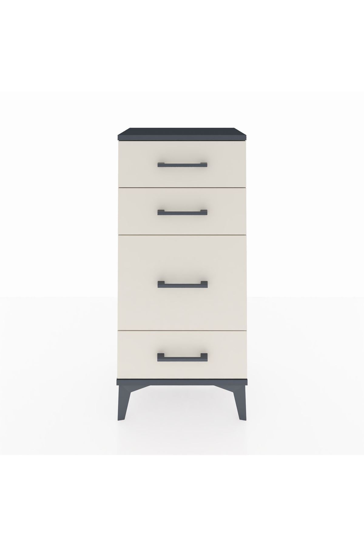 Arges Komodin 4 Çekmeceli 44x30x96 Antrasit-Aytaşı