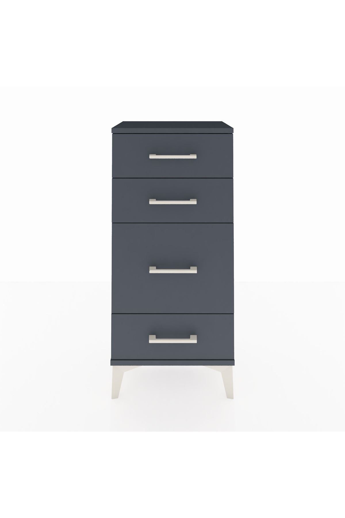 Arges Komodin 4 Çekmeceli 44x30x96 Antrasit-Antrasit