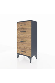 Arges Komodin 4 Çekmeceli 44x30x96 Antrasit-Çam