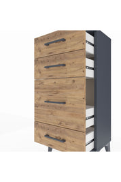 Arges Komodin 4 Çekmeceli 44x30x96 Antrasit-Çam